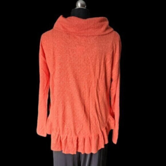 Maeve Addie Ruffled Hacci Cowlneck Pullover Apricot Anthropologie NWT Sz XS - Picture 8 of 10